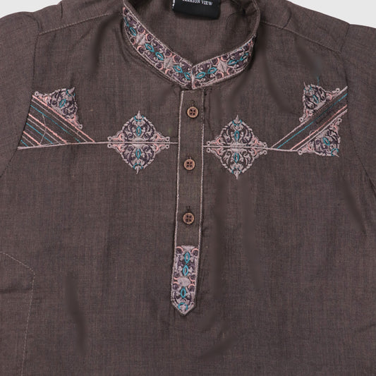 Dark Brown Kurta Pajama – Kids