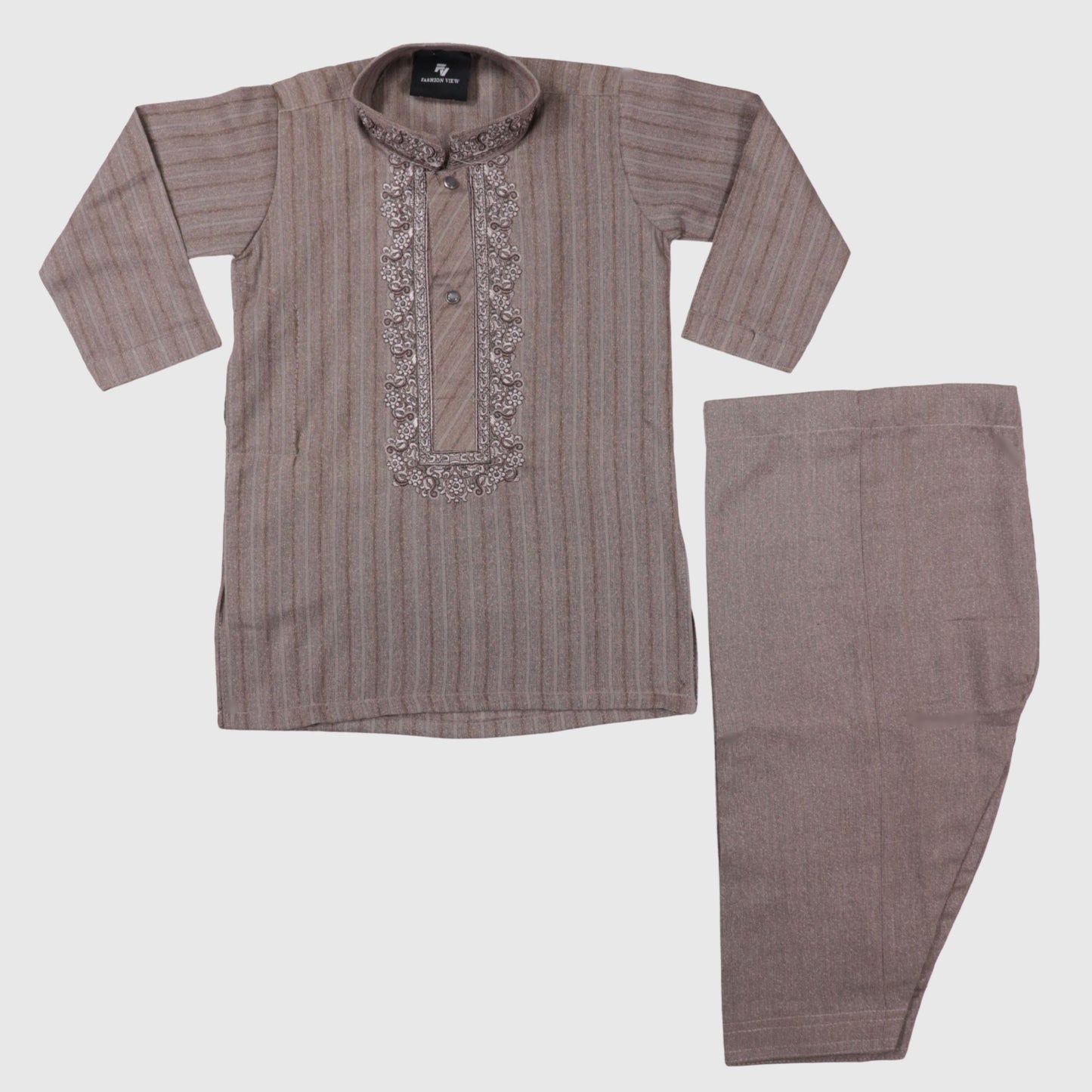 Greyish Brown Shalwar Kameez – Kids