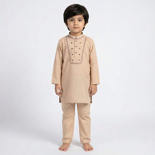 Beige Shalwar Kameez – Kids