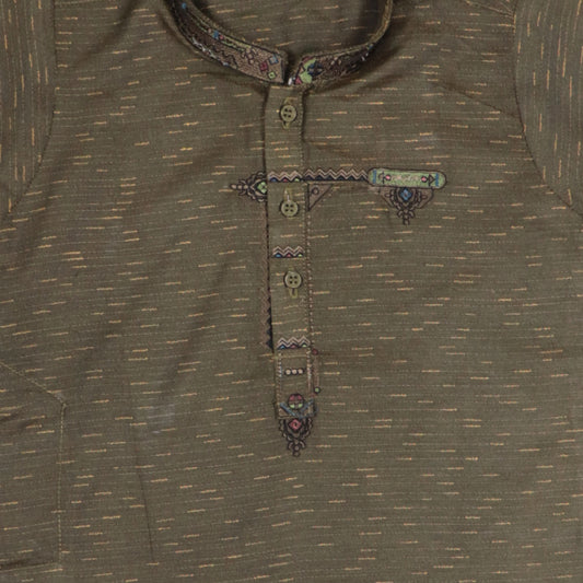 Green Shalwar Kameez in Brown Shade – Kids