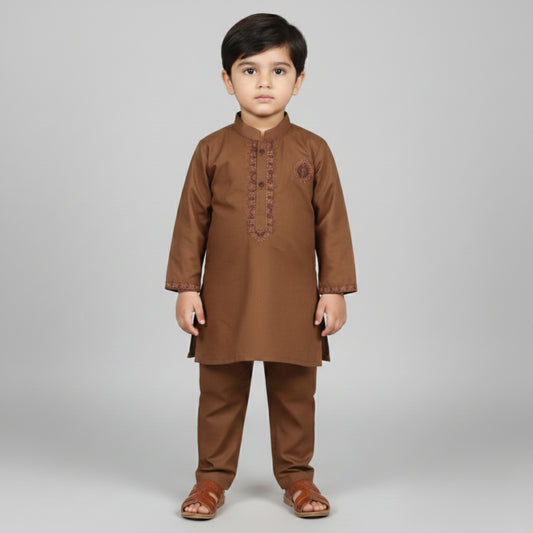 Brown Shalwar Kameez – Kids