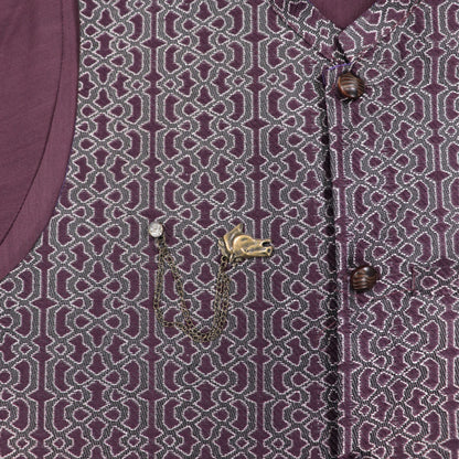 Purple Kurta Pajama with Waistcoat – Kids