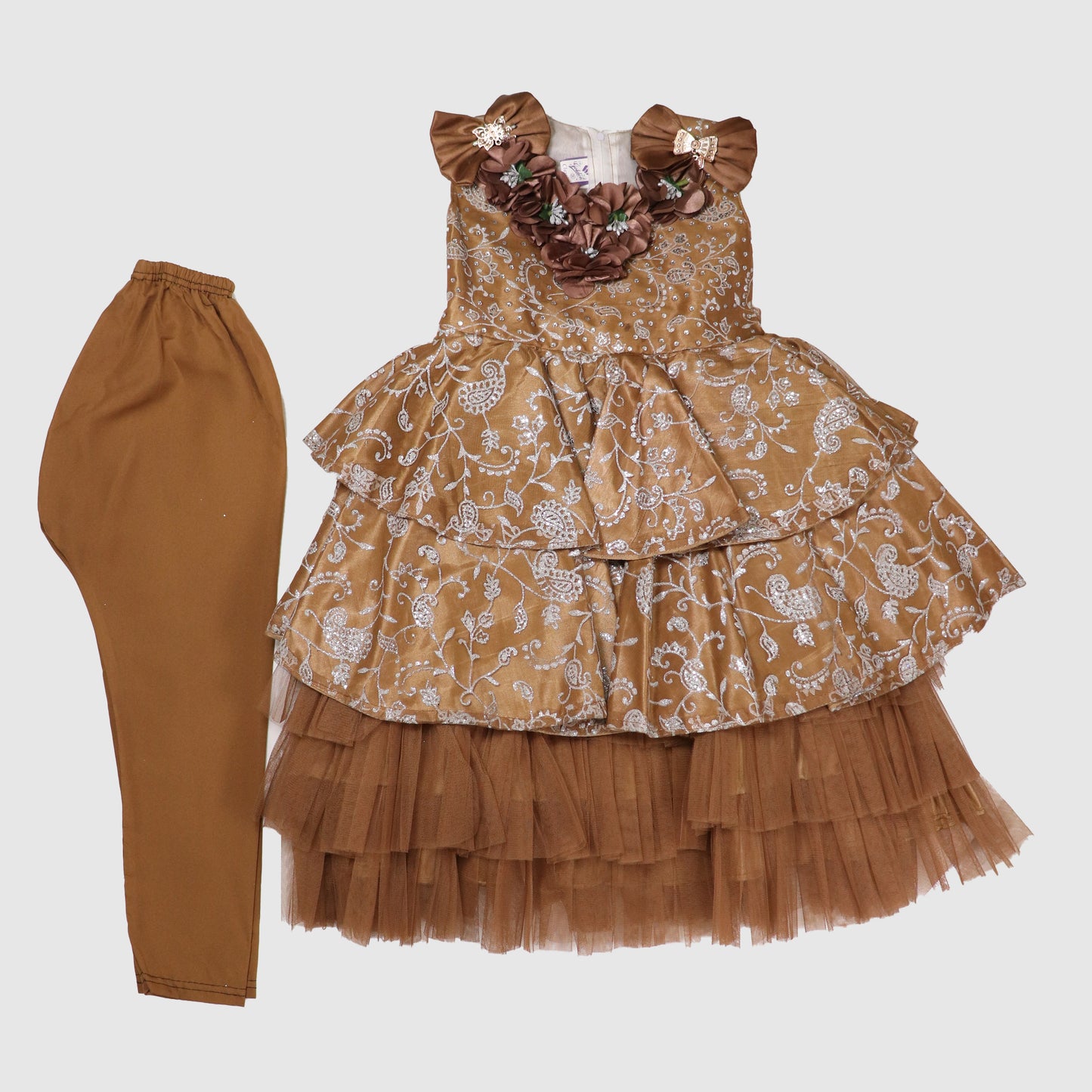 Twirl & Sparkle Party Set (Brown Brocade & Pink Glitter)