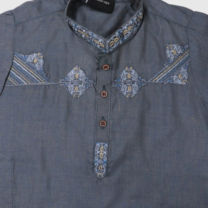 Dark Blue Kurta Pajama – Kids