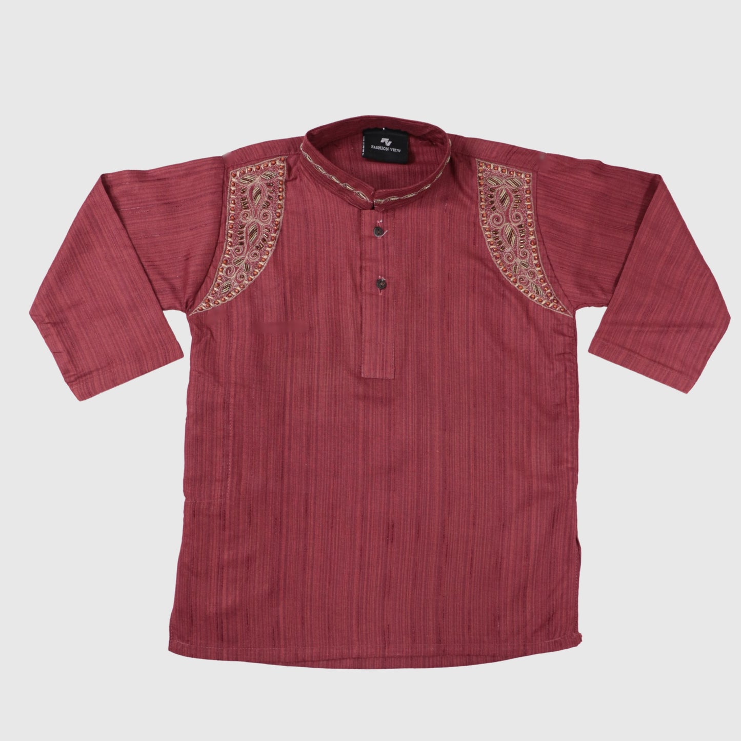 Red Kurta with Black Shalwar – Kids