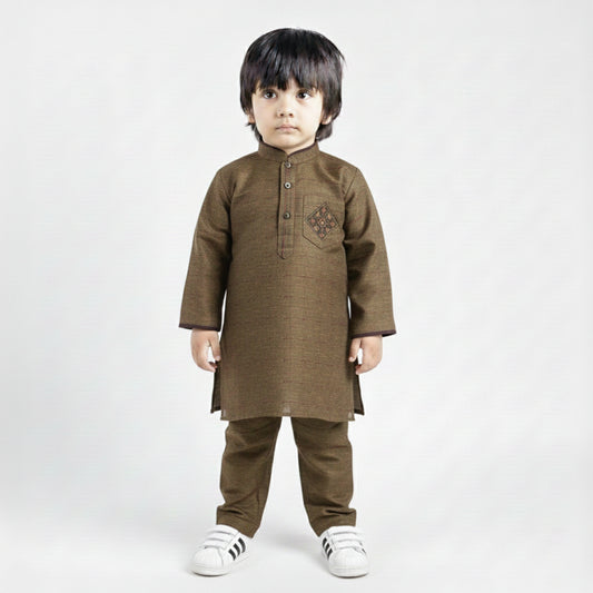 Olive Green Shalwar Kameez – Kids