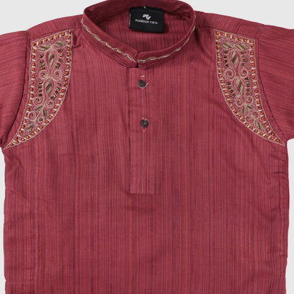Red Kurta with Black Shalwar – Kids