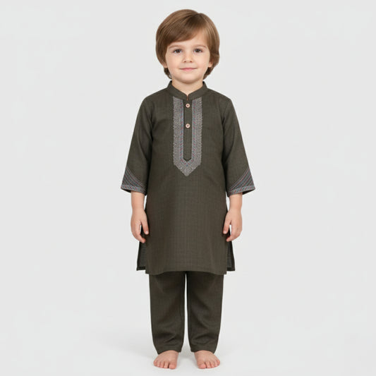 Dark Green Shalwar Kameez – Kids