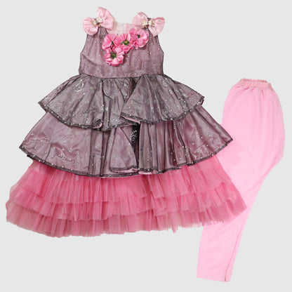 Twirl & Sparkle Party Set (Brown Brocade & Pink Glitter)