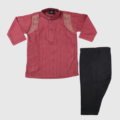 Red Kurta with Black Shalwar – Kids