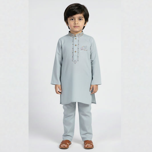 Sky Blue Kurta with Pajama – Kids