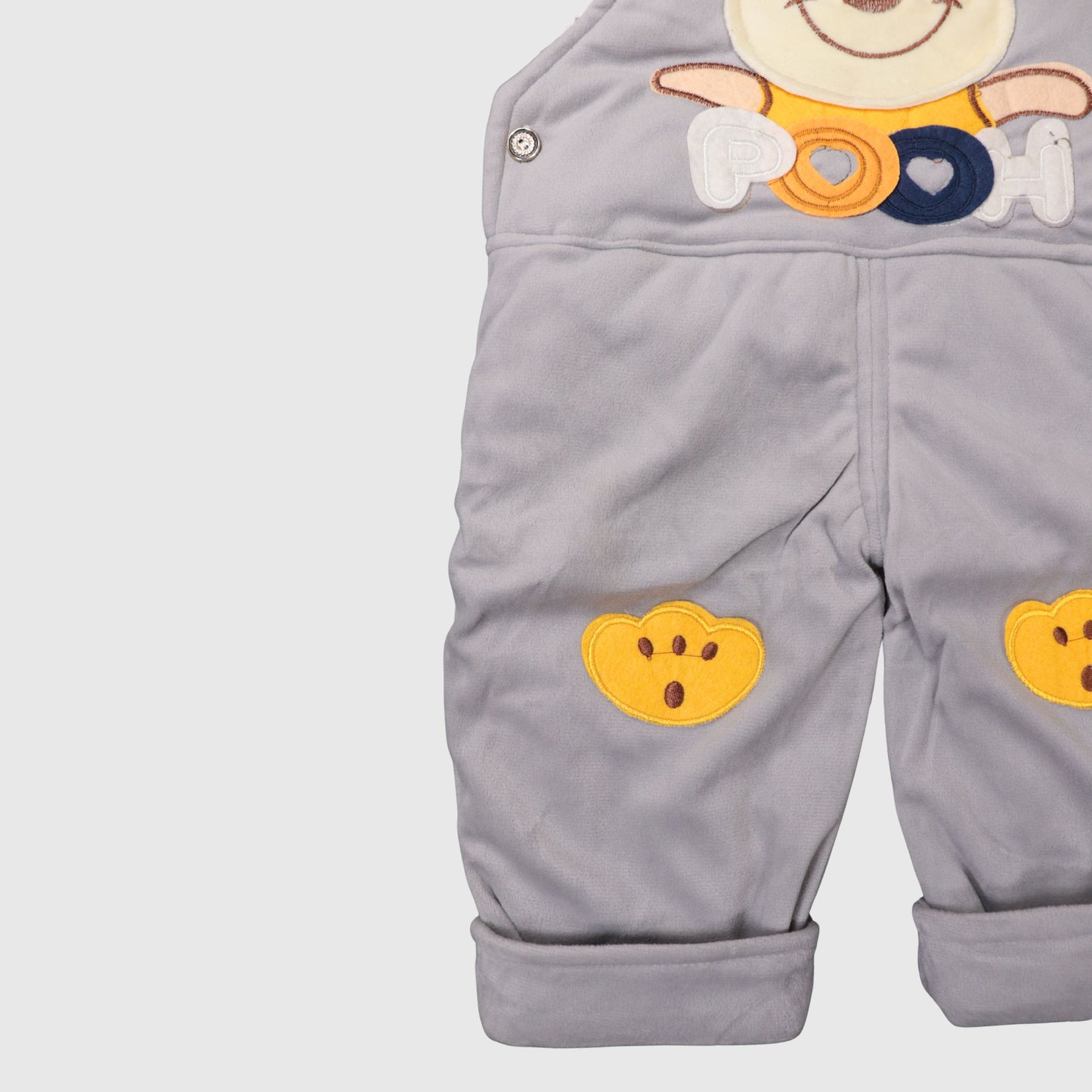 Grey Baby Hooded Romper (1-Piece)