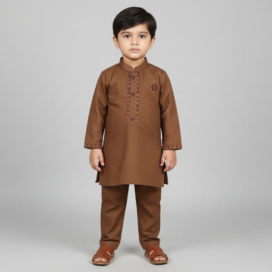 Brown Shalwar Kameez – Kids