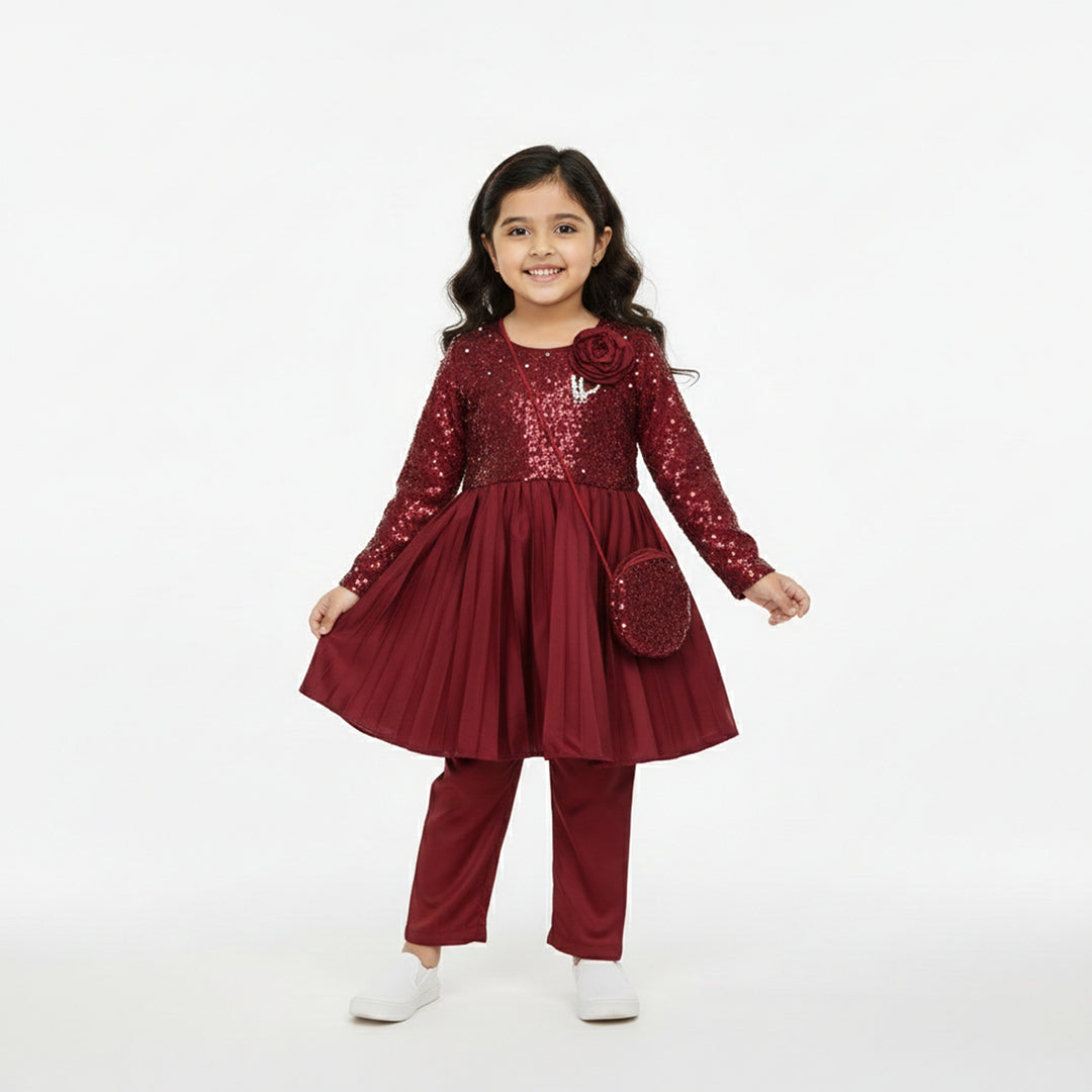 Floral Detail Party Frock for Girls