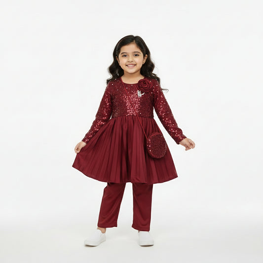 Floral Detail Party Frock for Girls