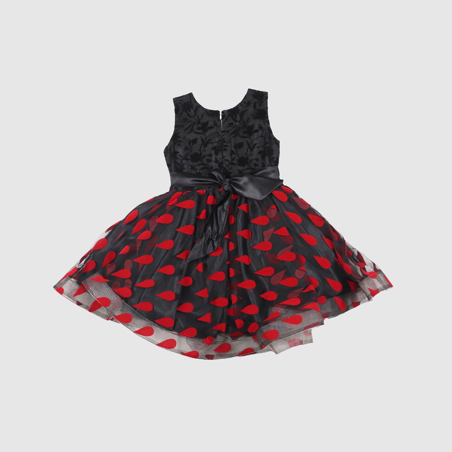 Girls’ Polka Dot Frock with Floral Patches