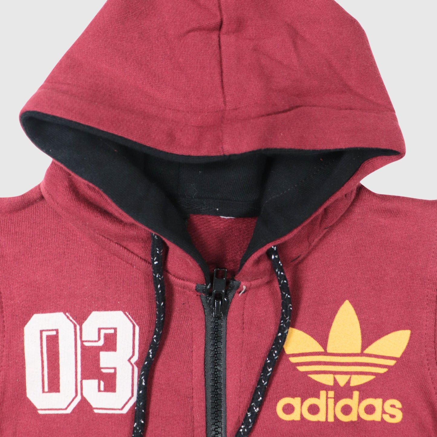 Maroon & Black Full-Zip Fleece Hoodie for Boys