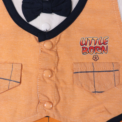 Orange Dino Baby Romper Set (3-Piece)