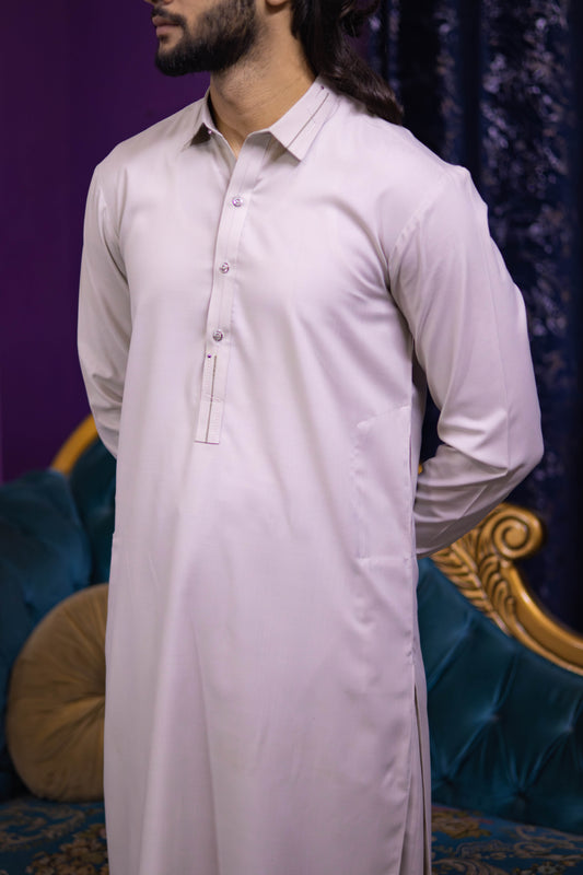 Light Pista Wash & Wear Semi-Formal Kameez Shalwar
