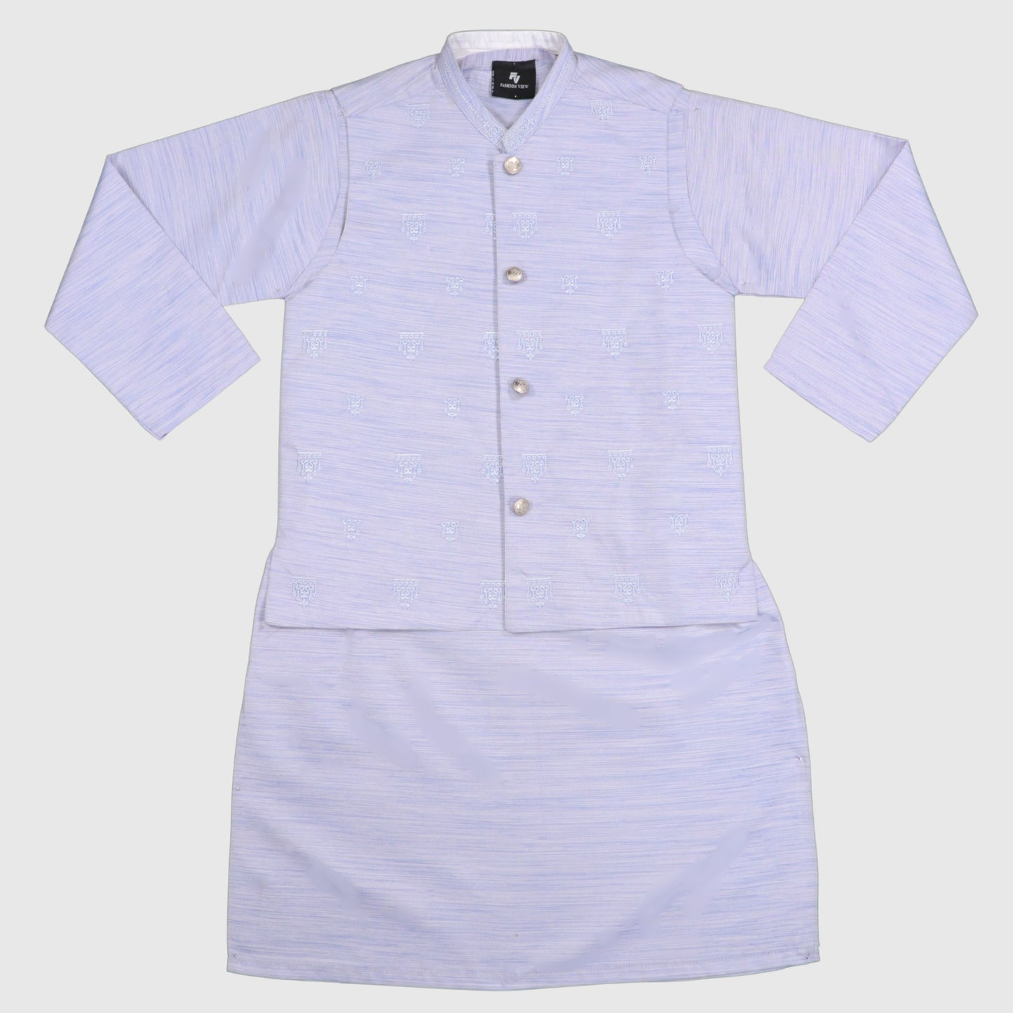 Light Purple Kurta Pajama with Waistcoat – Kids