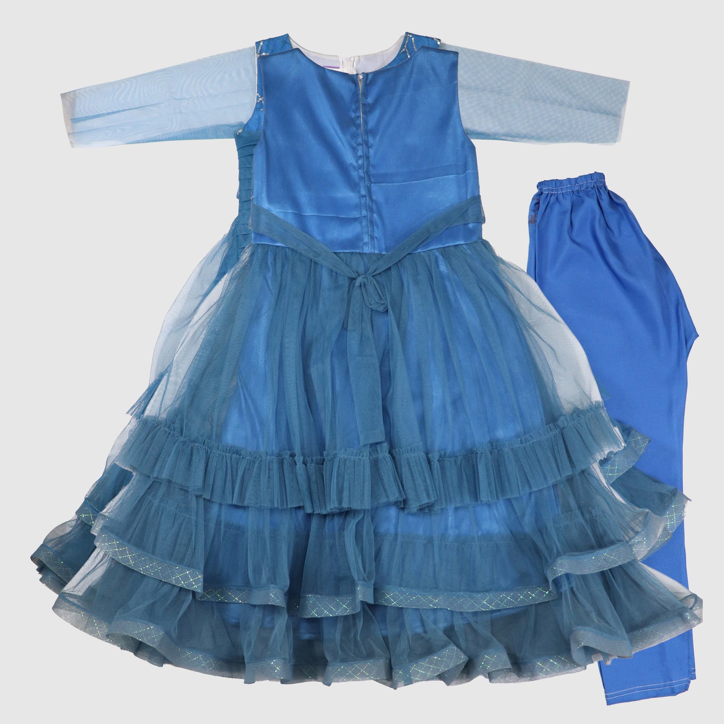 Midnight Blue Ruffled Princess Gown