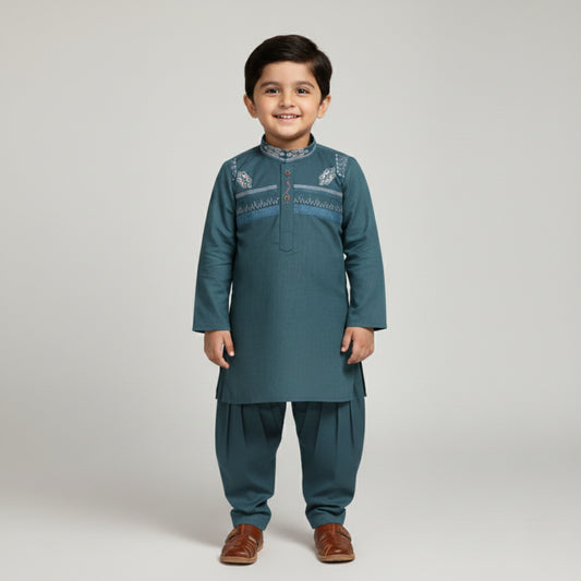 Dark Blue Shalwar Kameez – Kids