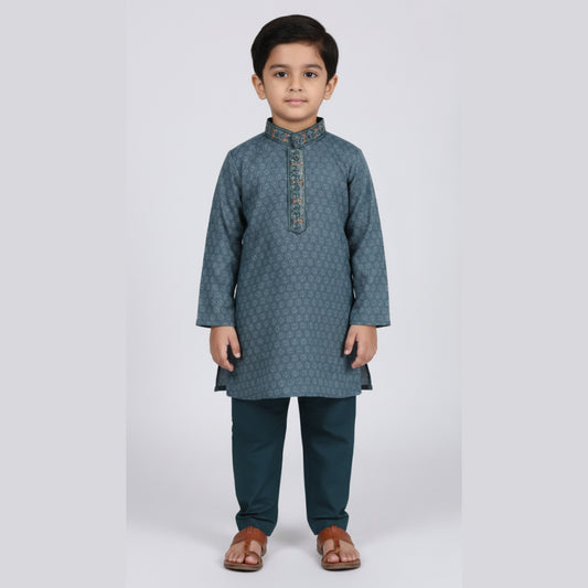 Dark Teal Shalwar Kameez – Kids