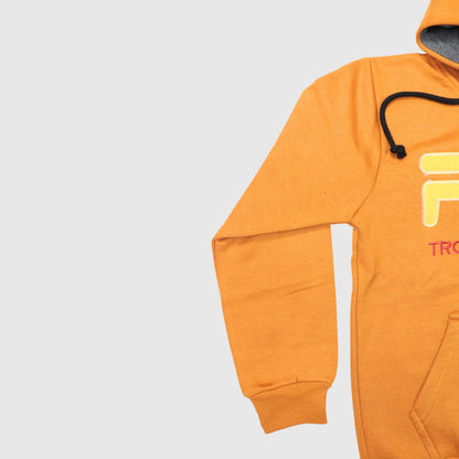 Bright Orange Full-Zip Hoodie for Boys