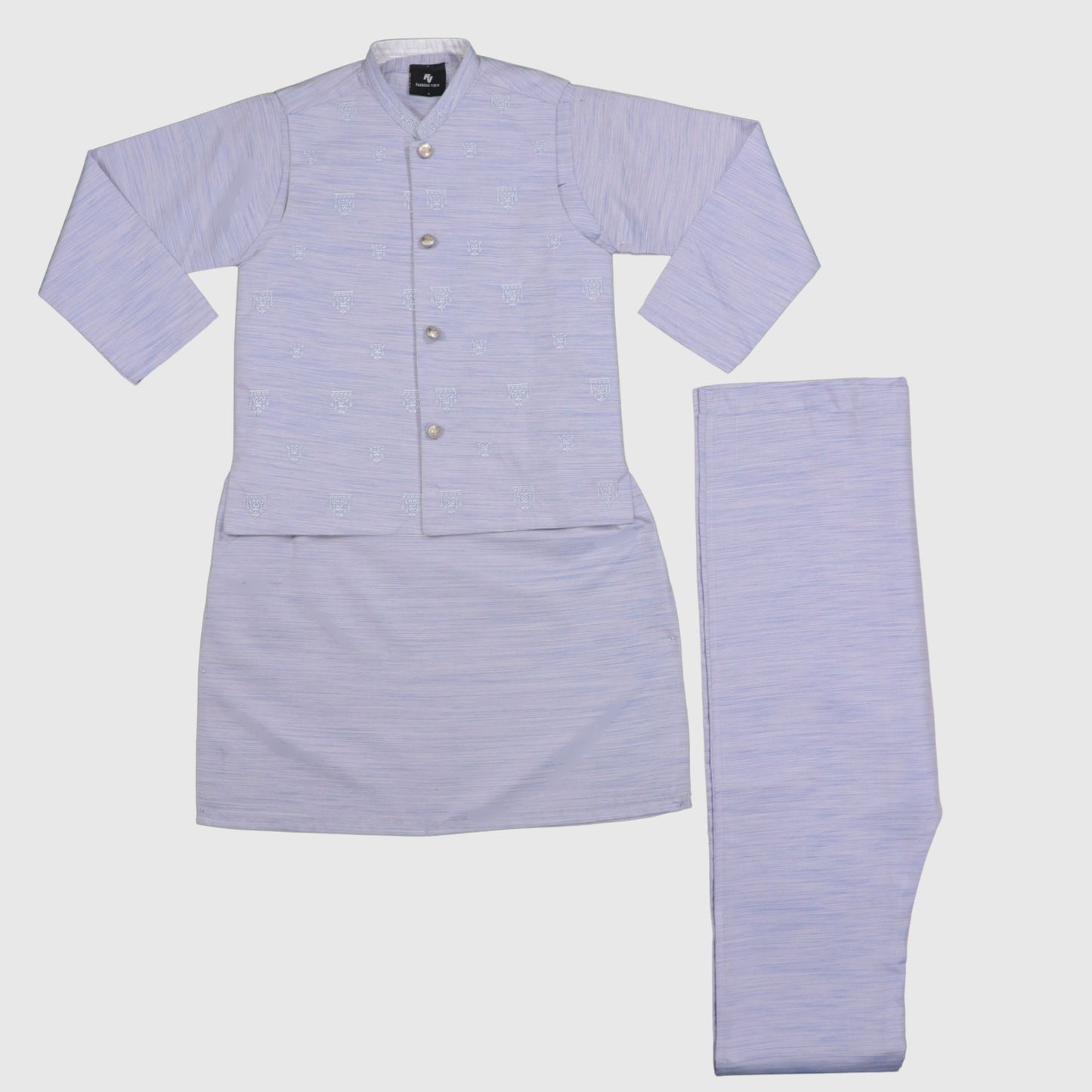 Light Purple Kurta Pajama with Waistcoat – Kids
