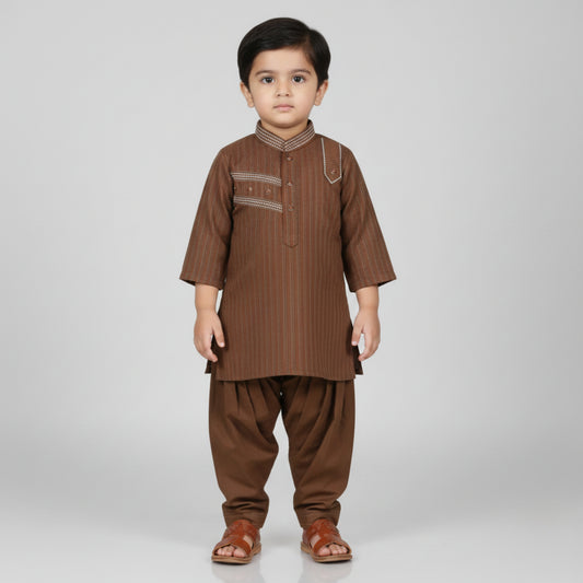 Brown Shalwar Kameez – Kids