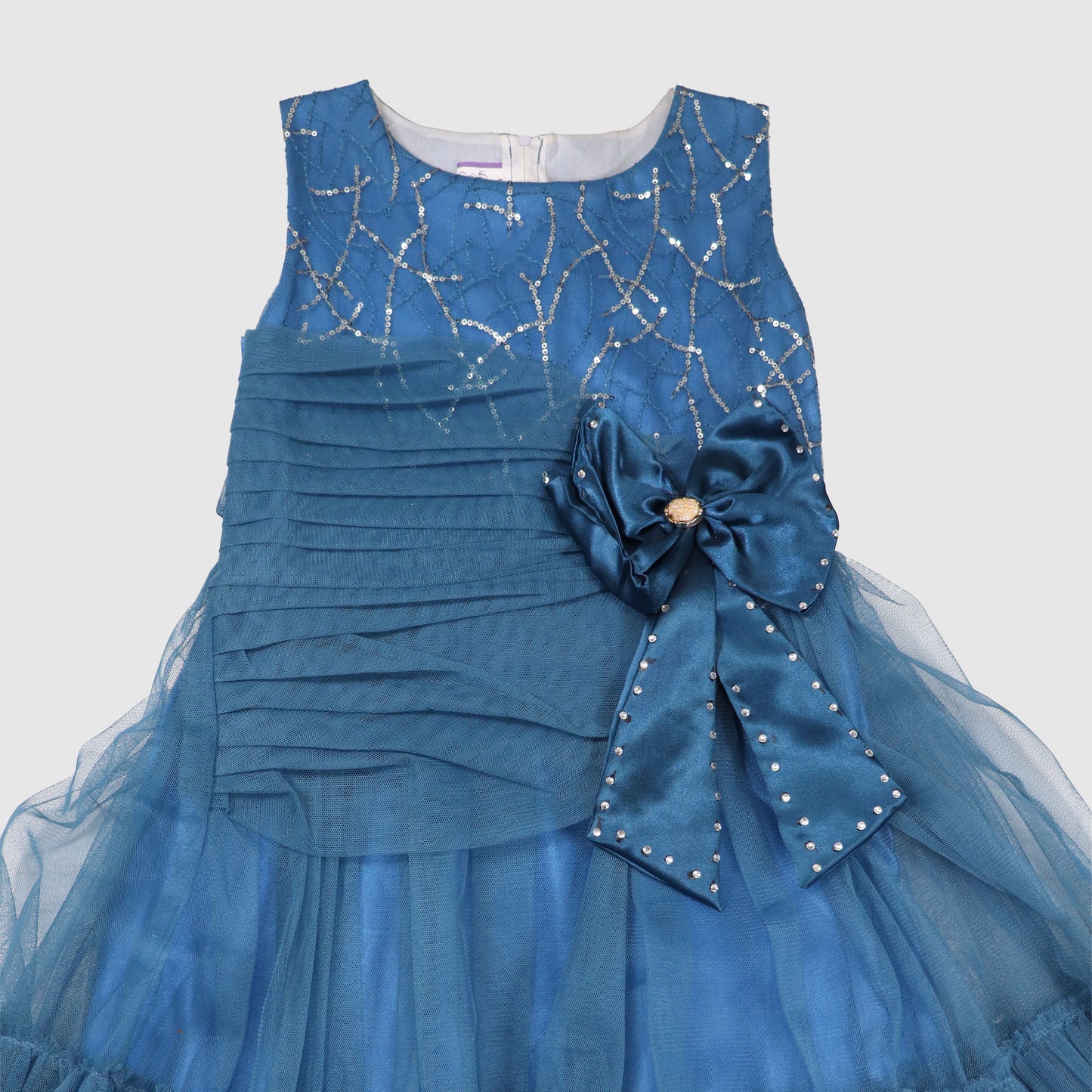 Midnight Blue Ruffled Princess Gown