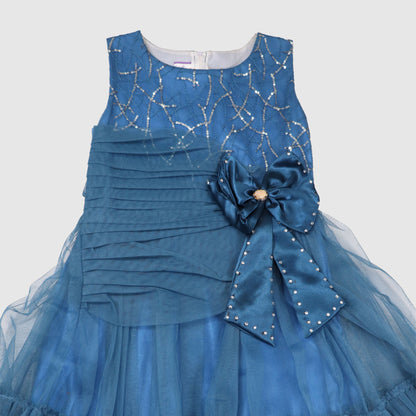 Midnight Blue Ruffled Princess Gown