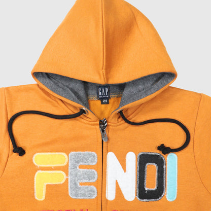 Bright Orange Full-Zip Hoodie for Boys