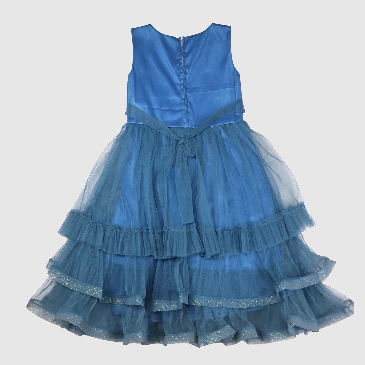 Midnight Blue Ruffled Princess Gown