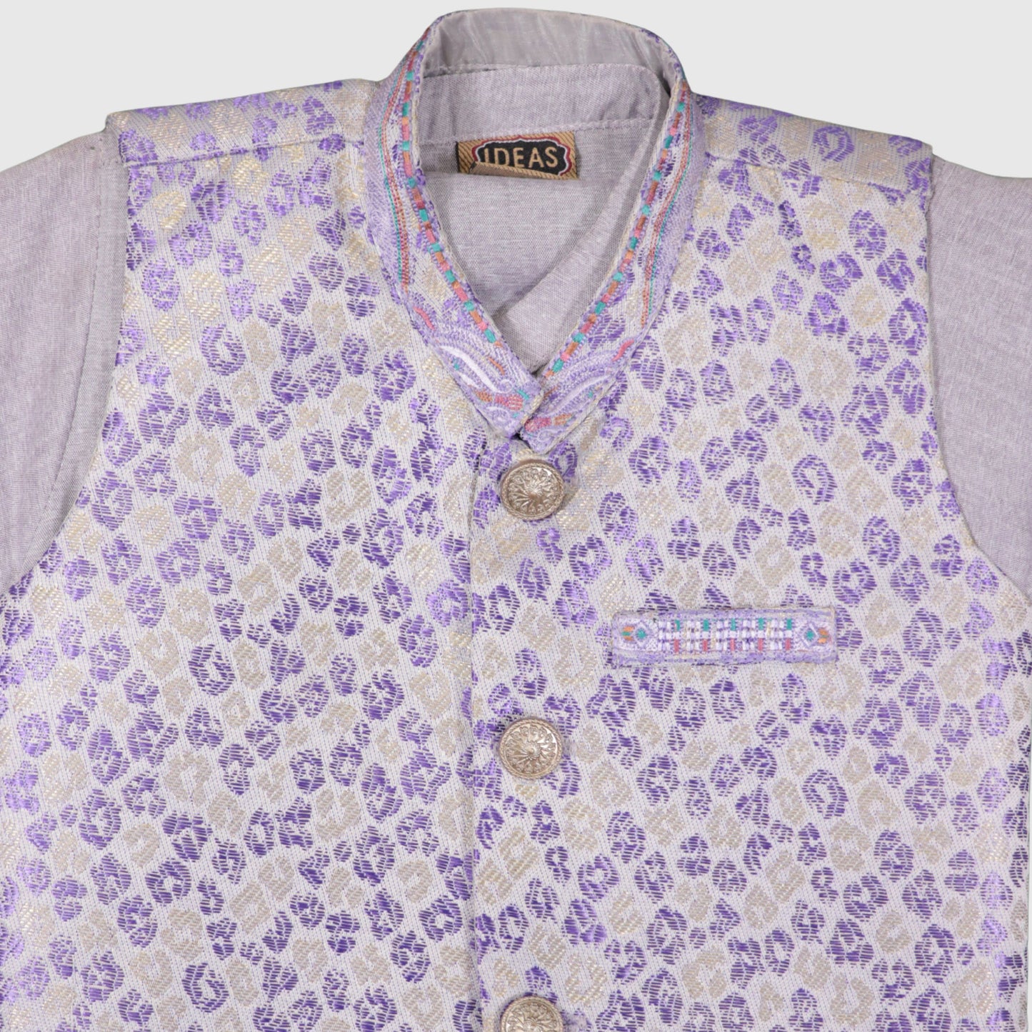 Light Purple Kurta Pajama with Waistcoat – Kids