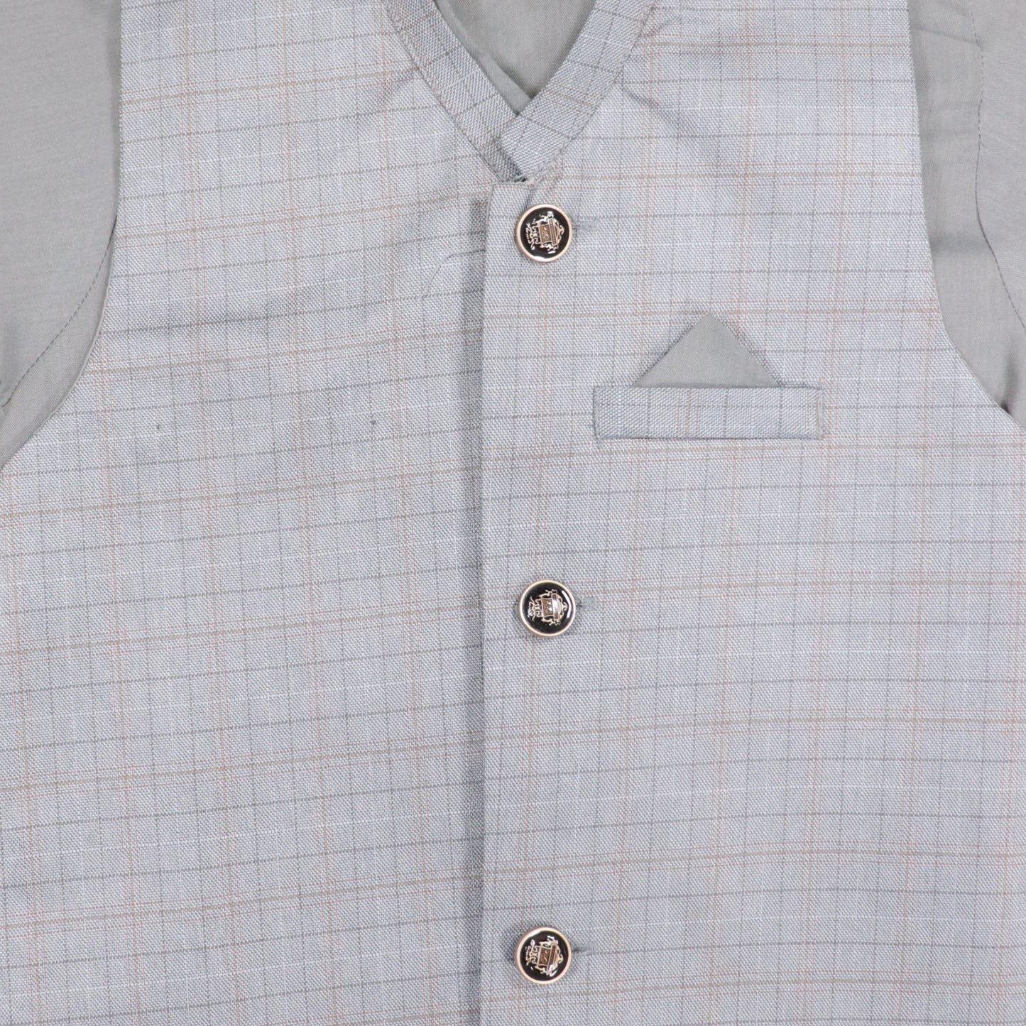 Grey Kurta Pajama with Waistcoat – Kids