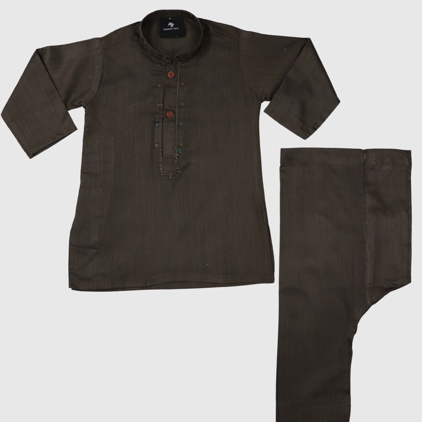 Dark Brown Kurta Pajama – Kids