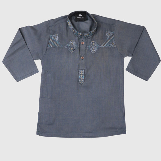 Dark Grey Kurta Pajama – Kids