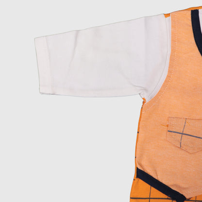 Orange Dino Baby Romper Set (3-Piece)