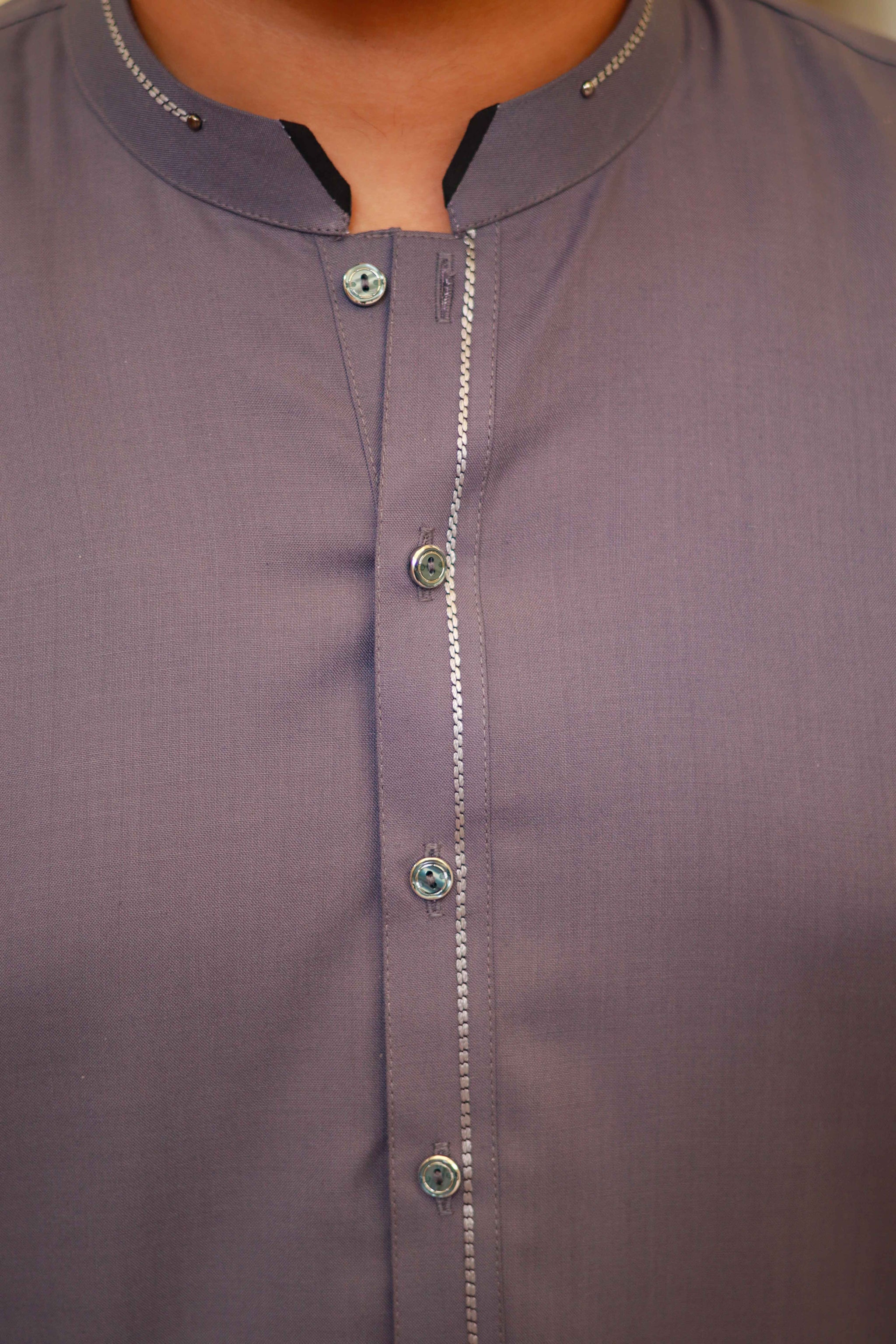 Grey Wash & Wear Semi-Formal Kameez Shalwar