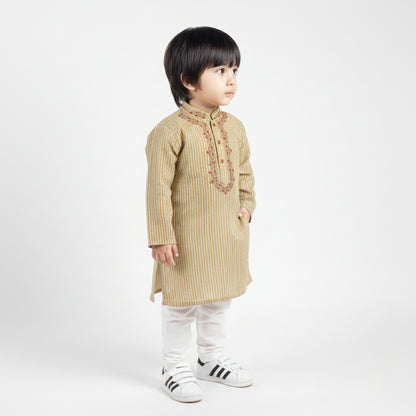 Brown Lining Shalwar Kameez – Kids