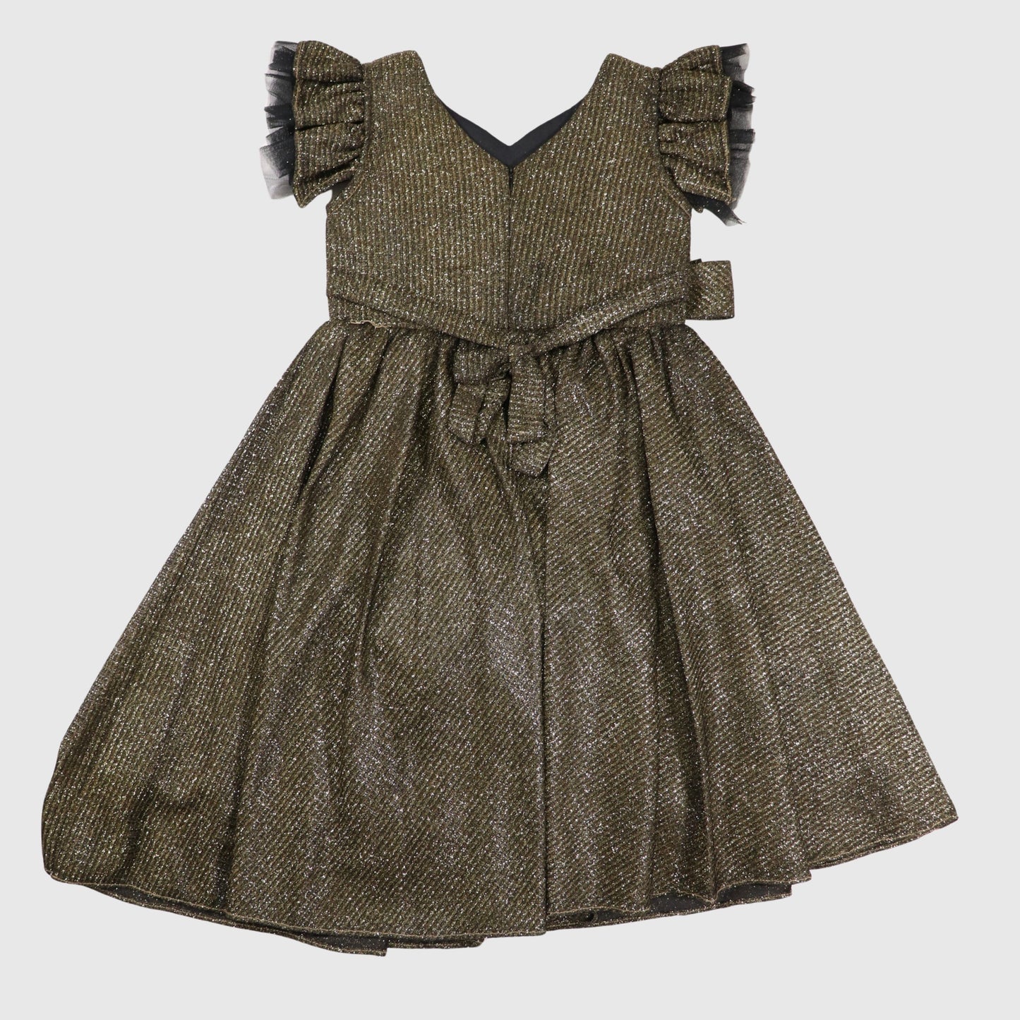 Glitter Olive Floral Frock