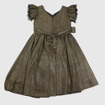 Glitter Olive Floral Frock