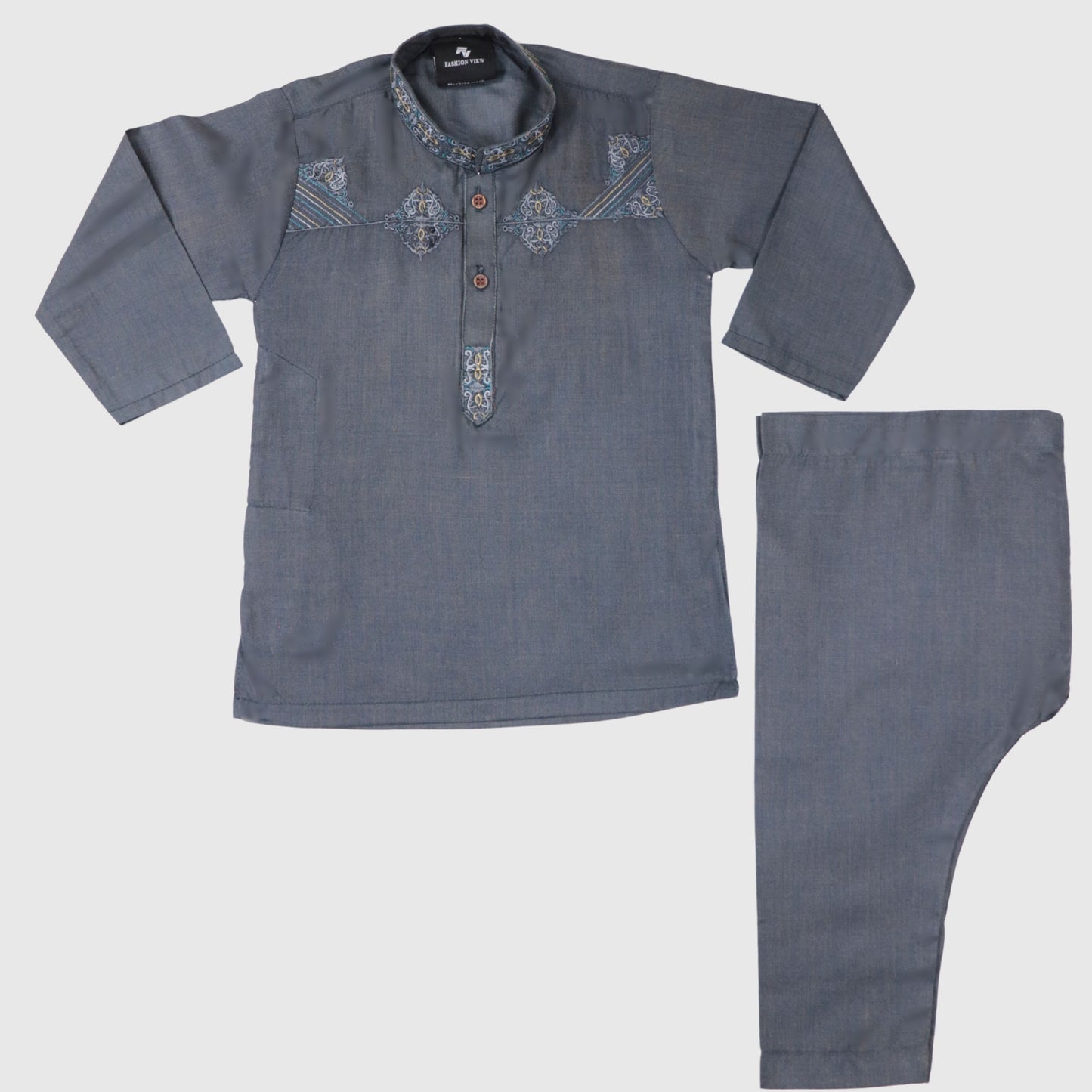 Dark Grey Kurta Pajama – Kids