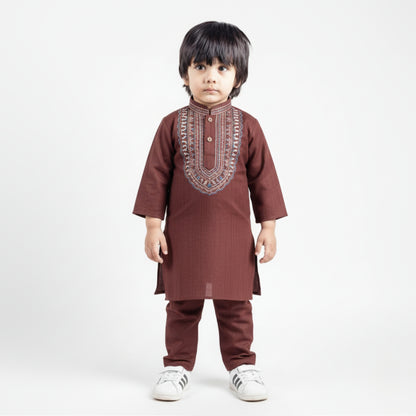Dark Maroon Shalwar Kameez – Kids