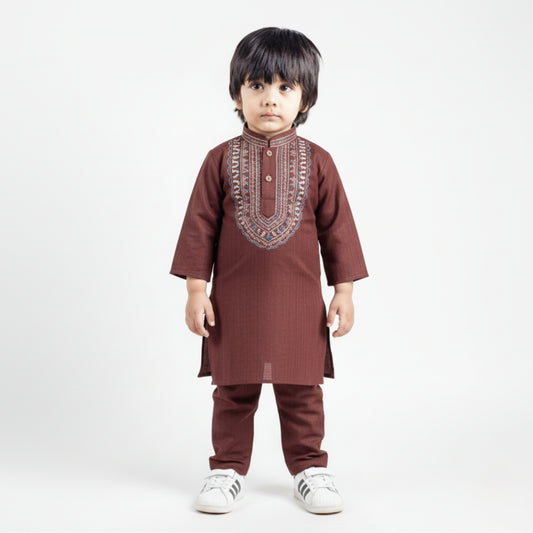 Dark Maroon Shalwar Kameez – Kids