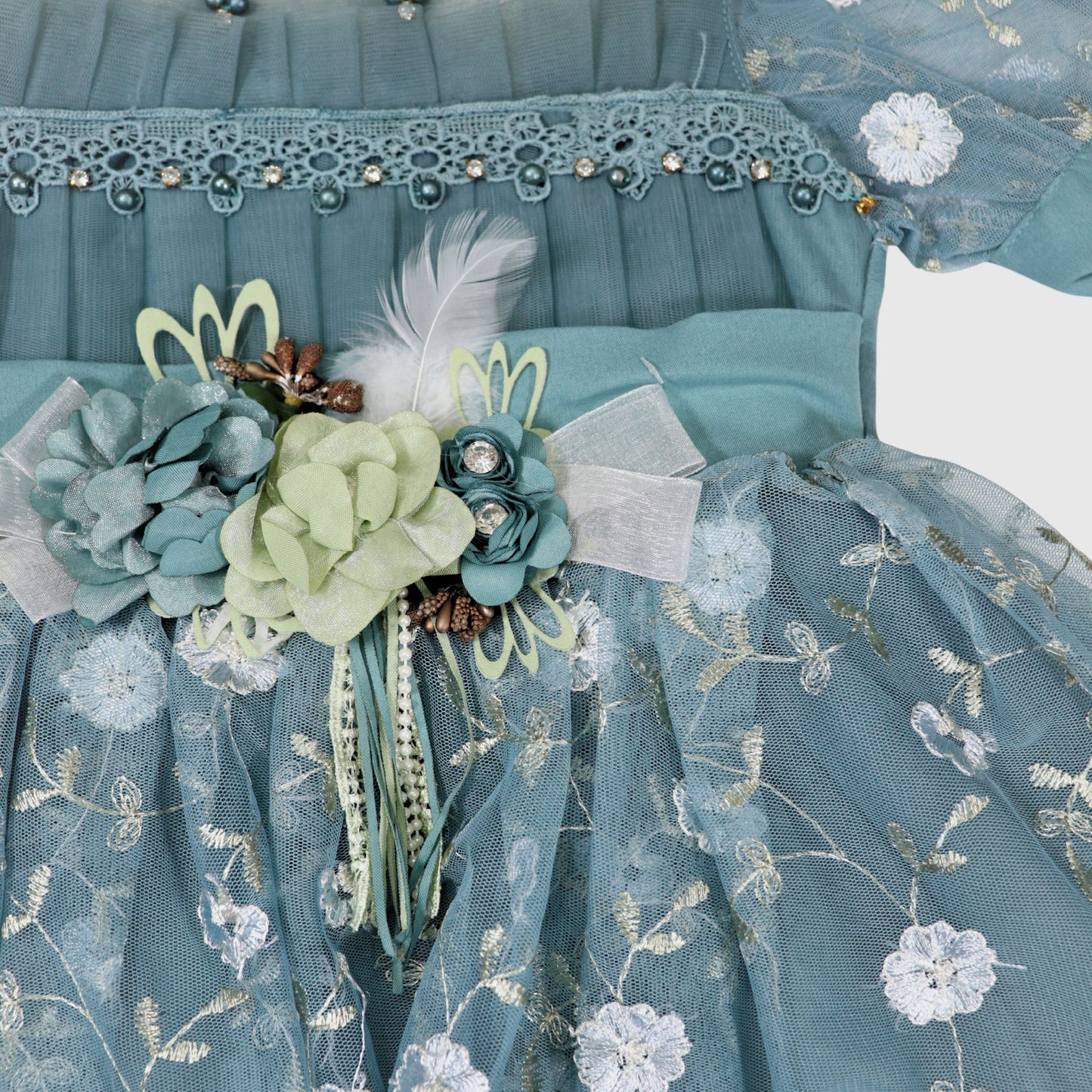 The Teal Blossom Party Dress