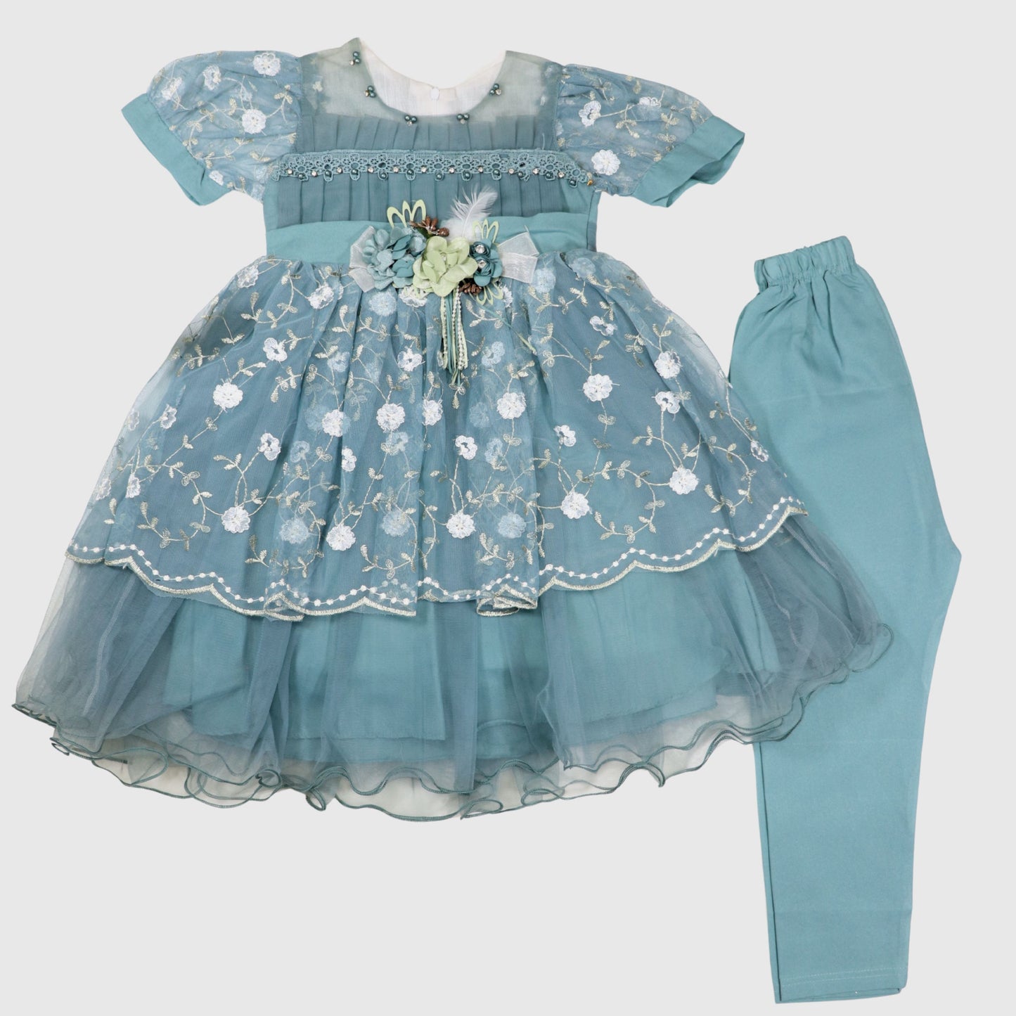 The Teal Blossom Party Dress