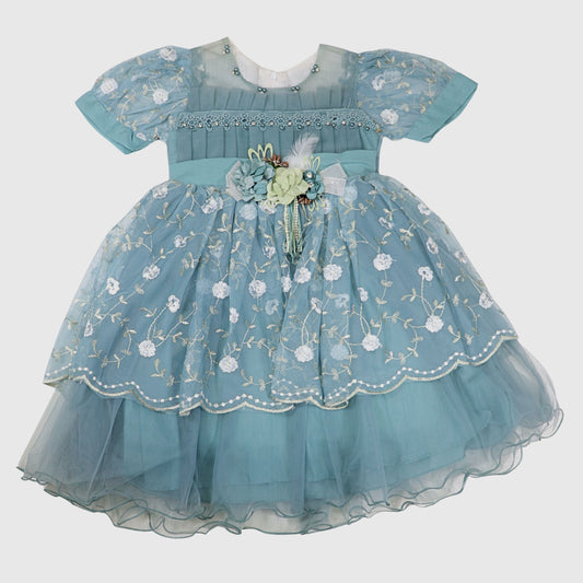 The Teal Blossom Party Dress
