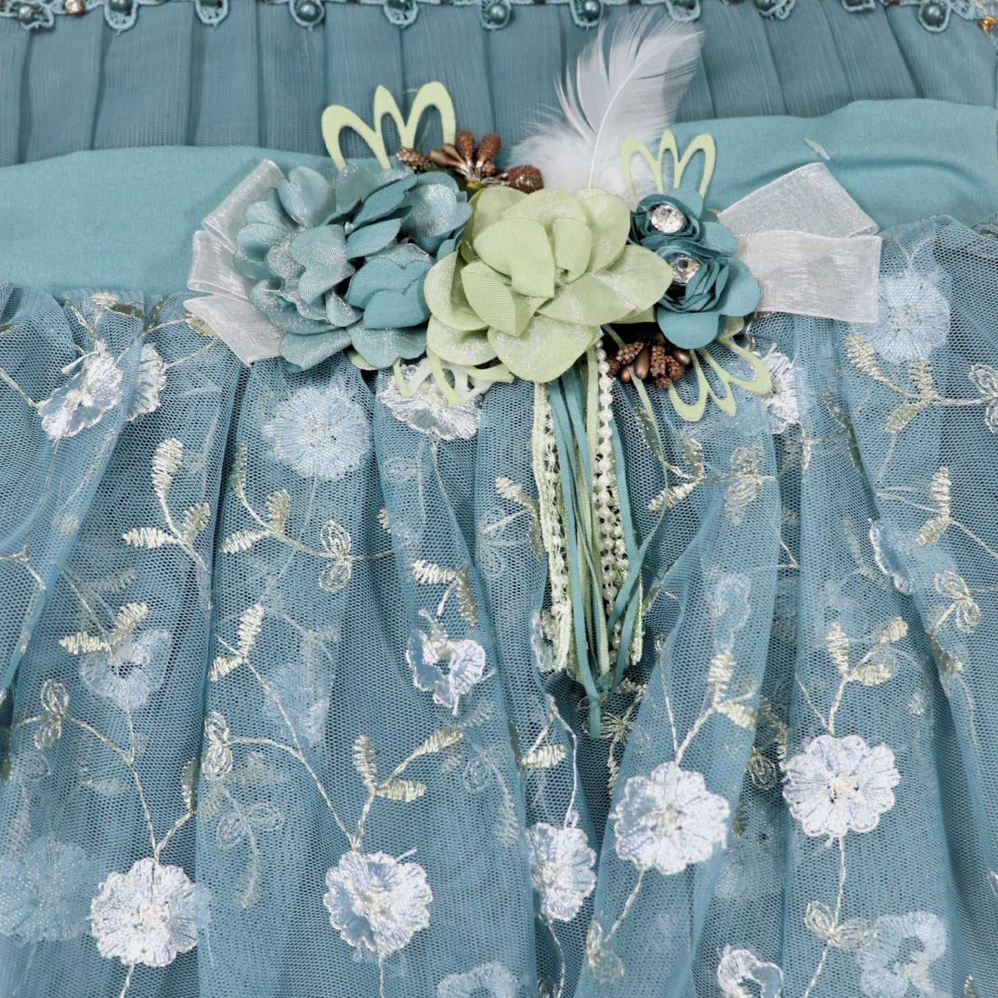 The Teal Blossom Party Dress